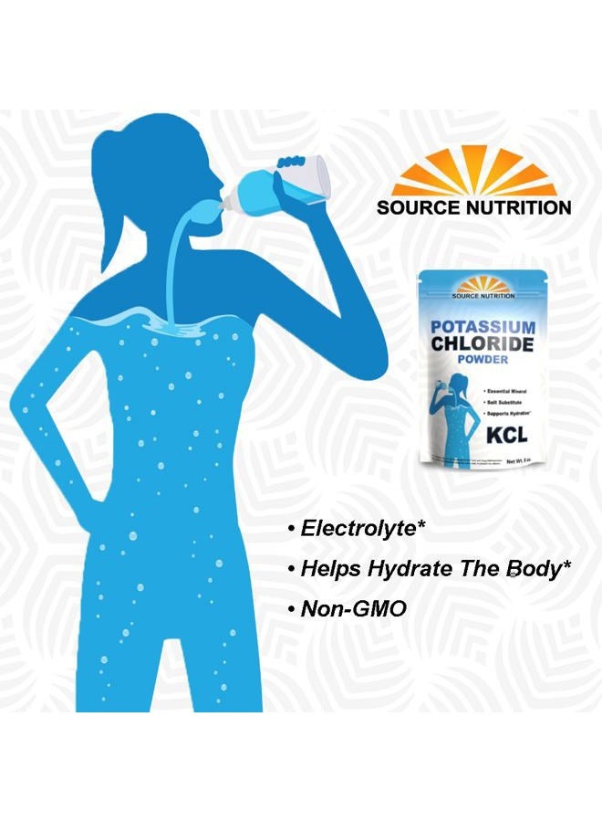 TradeKing مسحوق كلوريد البوتاسيوم من سورس نيوترشن - يدعم الترطيب ومستويات السوائل، بديل ملح الطعام، مصدر ممتاز للبوتاسيوم - مكمل KCL (8 أونصة) - Image 2